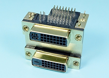 DVI-D /DVI-I  Connector  Right Angle DIP 24P +29P  Socket (20.4mm)