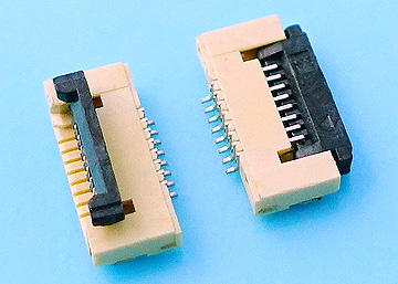 FPC 0.5mm H:1.2 Cover Lift SMT R/A Upper Contact Type Connector